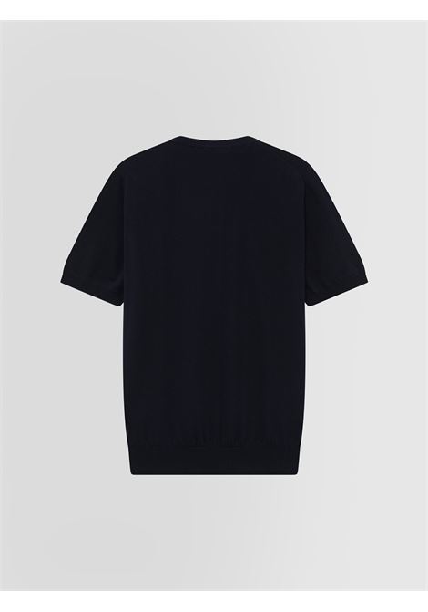 Alpha Studio girocollo in crepe di cotone blu notte ALPHA STUDIO | Maglieria | AU-5040C1001